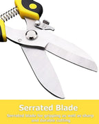 Aviation Tin Snips 9 Inch Heavy Duty Metal Cutter Shears Straight Cut for Cutting Metal Sheet, Chicken Wire, Artificial Flowers, Easy Grip, Stainless Steel Cutter