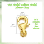 14K Yellow Gold Jewelry Clasp Necklace Extender, Double Lobster Clasp Bracelet Extension Connector for DIY Necklace Bracelet Anklet Jewelry Making, 14K Gold Double Spring Clasp (Style 4) - style: Style 4