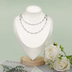 KYUNHOO 13 Feet Necklace Making Chains Bulk for Crafting Stainless Steel Silver Chain Spool with Lobster Clasps Jump Rings for Jewelry Making - color: Hand Silver