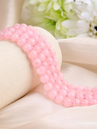 Jovivi 96pcs 8mm Pink Round Rose Quartz Beads for Jewelry Making - color: Rose Quartz