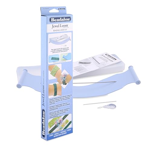 Beadalon Jewel Loom Kit with Bag, Needle & Threader – Complete Starter Set for Bracelets & Woven Designs - style: Jewel Loom Kit
