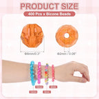 MECCANIXITY 400pcs Czech Faceted Bicone Beads 8mm Glass Spacer Bead Bulk for Jewelry Making & DIY Craft, Orange - color: Orange