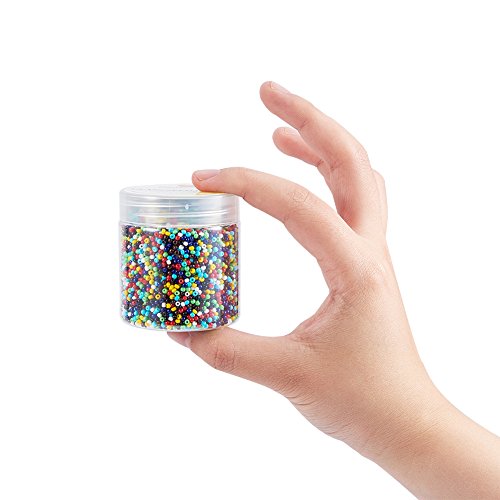 PH PandaHall 6000 Pcs 11/0 Glass Seed Beads, 2mm Seed Beads Mixed Colors Round Waist Bead Mini Spacer Bead for Earring Choker Bracelet Neckalce Waist Chain Jewelry DIY Crafts Making - color: Mixed Colors-6000 Pcs