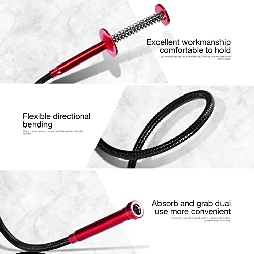 Bendable Flexible Magnetic Pickup Tool, 24'' Four Claw Grabber Tool, Accurate Pick Up In Narrow Space for Engine Bay/Home Sink/Drain/Earring/Keys/Metal Objects (Magnetic orientation) - size: Magnetic Directional Bend Pickup Tool