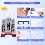 FITTDYHE 3PCS Jewelry Glue - 15ML/0.5fl oz Clear DIY Craft Glue for Rhinestones, Waterproof Strong Bond Adhesive for Phone Repair, Nail Art, Shoes, Fabric, Metal, Glass - color: 3PCS 15ML