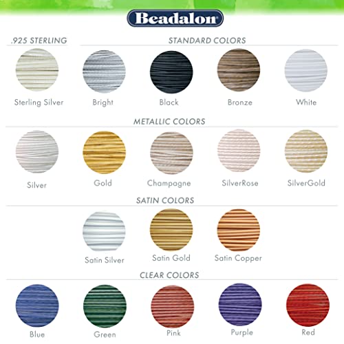 Beadalon 7 Strand Stainless Steel Bead Stringing Wire, 0.015 in / 0.38 mm, Green, 30 ft / 9.2 m - color: Green, style: .015 in / 0.38 mm , 30 ft / 9.2 m