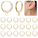 20 Pcs Gold Plated Earring Hooks Small Round Earring Hoops with Loops Jewelry Making Supplies for DIY Dangle Earring Making - color: Gold
