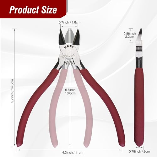 KATA 6-Inch Flush Cut Wire Cutters, Heavy Duty Side Cutter Pliers with Safety Cap, Sharp Snips for Crafting, Zip Ties, Floral Wire, Electrical, Jewelry, Chicken Wire, Artificial Flowers - color: 1 Pack 6 Inch With Safety Cap