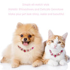 HOWWFALY Dog Collar and Cat Collar Gold Chain Necklace Stainless Steel Adjustable Pink Diamonds Collar with Cute Pet Paw for Small Medium Pets Cats Dogs Kitten Puppy(Pink, L) - color: Pink, size: Large