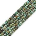 6mm Natural African Turquoise Faceted Rondelle Loose Beads Jewelry Making DIY Bead 16 Inch - color: African Turquoise