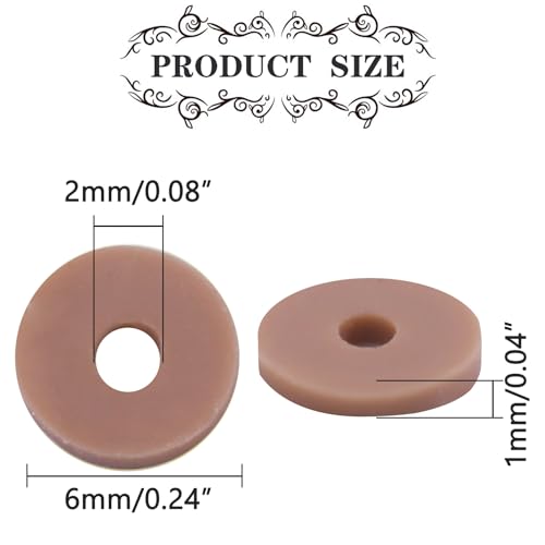 Brown Polymer Clay Beads, 6mm Heishi Bead for Jewelry Bracelets Necklace Making 1000PCS - color: Brown