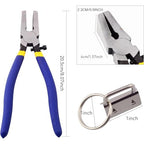 Key Fob Hardware Keychain Hardware Set Includes 1" 4 Color Keychain Hardware with Key Rings 24 pcs and Key Fob Glass Running Pliers