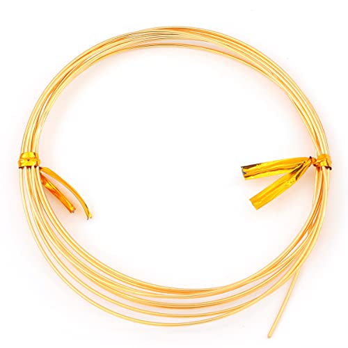 BEADIA 18K Gold Plated Wire 1.0mm 2 Meters Bead Cord for Bracelet Necklace Charm Beading Jewelry Making Findings - size: 1.0mm, style: 18K Gold