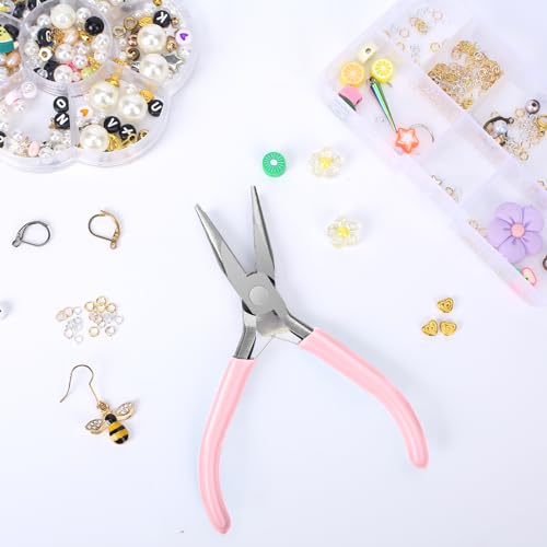 5 Inch Long Needle Nose Pliers with Side Cutters, Chain Nose Pliers for Jewelry Making, Mini and Electronics Use