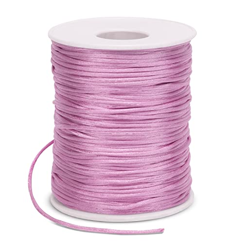 1.5mm Nylon Cord 328 Feet Satin Cord Nylon String for Bracelets, Bracelet Thread Bead String for Jewelry Making, Necklace, Chinese Knotting, Beading, DIY Crafts (Deep Pink) - color: Deep Pink, size: 1.5mm x 328 Feet