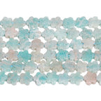 Songxi 60pcs 6mm Amazonite Plum Blossom Natural Stone Beads for Jewelry Making, Smooth Loose Flower Shape Gemstone Beads for Bracelets Necklace Earrings Making Supplies ﻿ - color: Amazonite