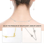 ADMITRY 925 Sterling Silver Necklace Extender, 3 Pcs 14k Gold Plated Durable Chain Extenders, Necklace Bracelet Anklet Jewelry Extension for Women (1 2 3 Inch) - color: Gold Plated Sterling Silver Necklace Extender