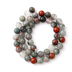 6mm 60pcs DIY Natural African Blood Stone Beads Round Healing Crystal Gemstone Loose Beads for Jewelry Making Handmade Bracelet Necklace - color: African Blood, size: 6mm