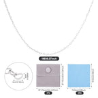 Sterling Silver Chain for Jewelry Making, Heart Link Chains 3x4mm 3.28 Feet Silver Necklace with Velvet Polishing Cloth Permanent Bracelet Kit for Women Men Necklace Making - color: Platinum