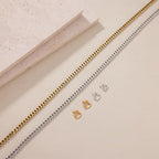 Mother’s Day Gift – Permanent Bracelet Kit with Love Vow Card, 316L Stainless Steel Chain & 925 Silver Heart Clasp, Handcrafted, Ideal for Anniversary & Romantic Date Night - color: Gold + Silver