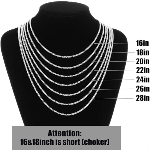 Fiusem Cross Necklace for Men, Silver/Gold/Black Mens Cross Necklaces with 2.5mm Cross Chain and Stainless Steel Cross Pendant, Box Chain 16-24 Inch, Jewelry Gift - size: 20.0 Inches, style: Small silver cross: 1.2" * 0.7"