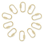 10pcs Screw Carabiner Lock Charms, Silver Necklace Lock Clip Keychain Clip Hook Metal Oval Keyring Holder Clasp for DIY Necklace Bracelets Jewelry Making, 2.5x1.5cm - color: Gold
