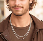 2.5mm/4mm Silver Wheat Chain for Men Women, Mens Silver Plated Over Stainless Steel Wheat Chain - color: Silver-2.5mm, size: 24 Inches
