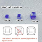 Crystal Glass Beads 200 Pieces 4mm Cube Crystal Glass Beads Faceted Square Shape Spacer Beads for Jewelry Making Bracelet Earring Necklace DIY Craft Making Supplies(Deep Blue AB) - color: Deep Blue AB, size: 4mm