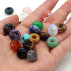 QSLLER Natural Semi-Precious Stone Large Hole Loose Beads Abacus Shape Fashionable Opal Amethyst Unakite Rose Quartz Charm Beads for Making Necklace Bracelet - color: 5x10mm