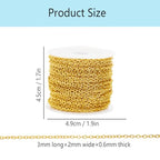 60 Feet Metal Iron Jewelry Chains 2 mm Bulk Gold and Silver Necklace Link Chains for Jewelry Making (Silver and Gold) - color: Silver and Gold