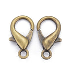 HDSupplies 50 Pieces - Lobster Clasps - Antique Bronze - 21x12mm w/ 2mm Hole - color: Antique Bronze, size: 21x12mm