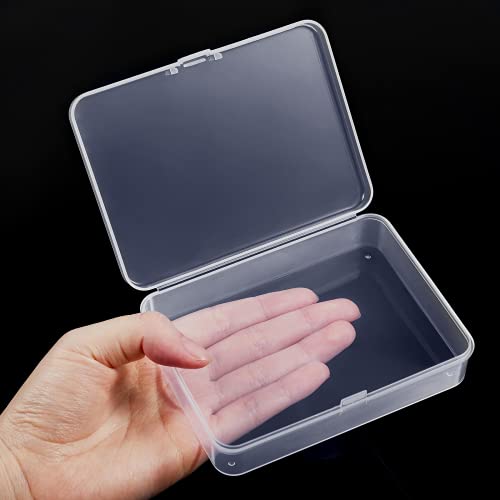 Jetec 6 Pieces Mini Plastic Clear Beads Storage Containers Box for Collecting Small Items, Beads, Jewelry, Business Cards, Game Pieces, Crafts (4.5 x 3.3 x 1.2 Inch) - size: 4.45 x 3.3 x 1.18 Inch