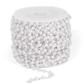 33 Feet Silver Pearl Beads Chains Roll, 3mm Faux Pearls Beaded Silver Plated Brass Cable Link Chain Spool Bulk for Jewelry Making DIY Craft - color: 3.0MM Silver Color