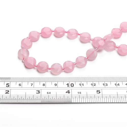 BEADIA Natural Faceted Rose Quartz Rondelle Disk Stone Beads 10x5mm 37cm for DIY Chain Jewelry Making - color: Rose Quartz
