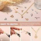 Zplontya 8 Rolls Necklace Chains for Jewelry Making 330PCS Include 26FT Gold & Silver Chains, Jump Rings, Clasps, Charms Pendants, Chains Connectors for DIY Permanent Bracelet & Jewelry Making