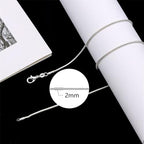 925 Sterling Silver Chain Necklace for Women 16-24 Inch Silver Jewelry Gift - size: 24 Inch, style: Round Snake Chain 2mm