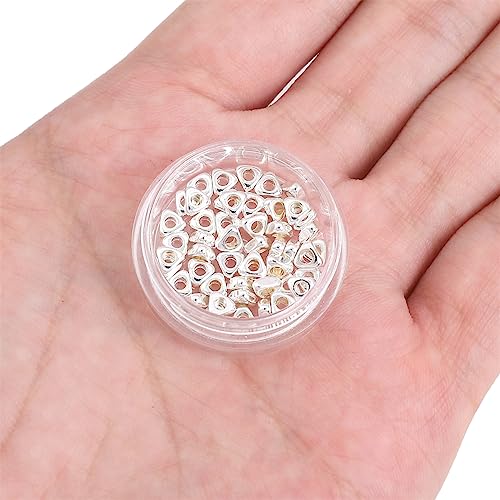 BEADIA Silver Plated Triangle Spacer Beads 4x2mm 50pcs for Jewelry Making Findings Non Tarnish - color: Silver, size: 4x2mm Triangle