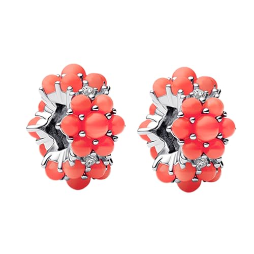 Clip Stopper Spacer Charms for Bracelets Necklaces, Compatible with Pandora,Jewery Mking DIY - style: Pink Coral Stopper