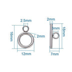 KISSITTY 20 Sets 304 Stainless Steel Round IQ Toggle Clasps & Tbar Clasps for Necklace Bracelet Jewelry Making Silver Tone