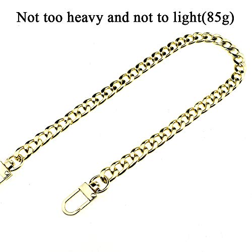 HAHIYO Purse Chain Strap 23.6 inches Light Gold for Shoulder Cross Body Sling Purse Handbag Clutch Replacement Comfortable Flat 0.4' Wide Enough 2.4mm Extra Thick Metal 1 Pack - size: Light Gold 23.6 inches
