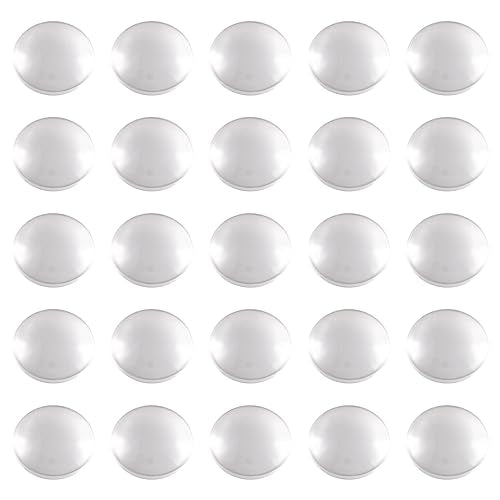 Craftdady 200Pcs Transparent Glass Cabochons 19.5~20mm Clear Glass Flat Back Dome Tile Half Round Cabochon Covers for Photo Pendant Jewelry Making - color: Transparent Clear, size: 20mm Round