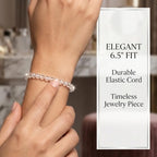 Angelstones Natural Gemstone Small Beaded Stretch Bracelet, 4mm Faceted Round Beads, Crystal Healing Bracelet for Women - color: Clear Quartz