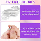 Pndeyo 925 Sterling Silver Lobster Claw Clasps, Double Opening Necklace Bracelet Extender, Jewelry Clasps and Closures for Necklace Bracelet Anklet Pendant Keychain DIY Craft Making - color: Silver-2pcs-0.59"×0.31"