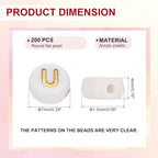 HARFINGTON 200 Pcs 4x7mm Acrylic Letter Beads, Round White Alphabet Beads Letter U, Alphabet Spacer Beads for Jewelry Making Bracelets Necklaces - style: Letter U
