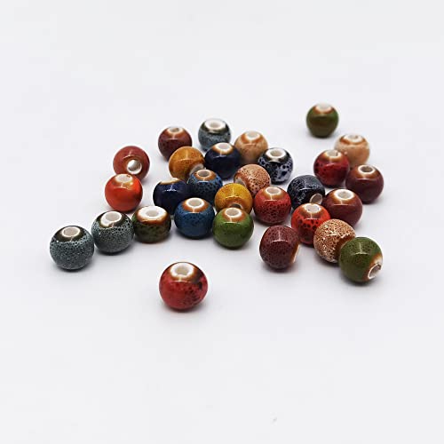 INSPIRELLE 180 Pieces Porcelain Beads Chinese Round Ceramic Beads 8mm for Handmade Jewelry Making Bracelets Necklace Making, Leopard - color: Leopard
