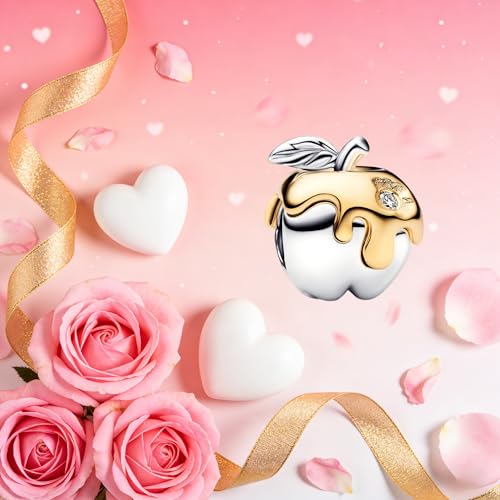 Mother Heart Charms for Bracelets Love Mom Flowers Charm Jewellery for Women - style: Apple Fruit Charms