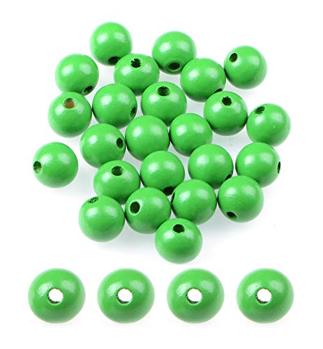 AD Beads Large Hole Wood Spacer Wooden Jewelry Making Bracelet Necklace Chandelier, Large Wooden Rosary Beads Craft Beads Pick from (16mm 100pcs, Green) - color: Green, size: 16mm 100pcs