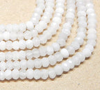 Perlin Agate & Jasper Gemstone Strand Beads 4 mm Rondelle 110 Pieces Jewellery Beads Semi-Precious Stone for Jewellery Necklace Bracelet Earrings (White Agate) - color: White Agate