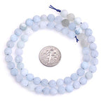 GEM-Inside Natural 6mm Aquamarine Quartz Gemstone Loose Beads Frosted Round A Grade Crystal Energy Stone Power for Jewelry Making 15" - color: Aquamarine, size: 6mm