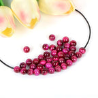 AD Beads Natural Gemstone 8mm Round Loose Beads Big Hole 2.5mm Sized 40pcs (Rose red Tiger's Eye) - color: Rose red tiger's eye